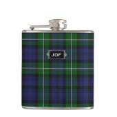 Monogramed Clan Forbes Tartan Pset Flask Heupfles (Voorkant)