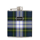 Monogramed Clan Gordon Dress Tartan Plaid Flask Heupfles (Voorkant)
