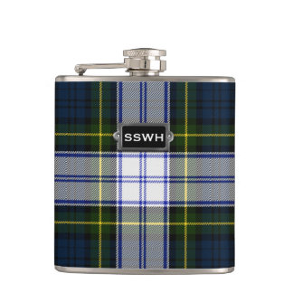 Monogramed Clan Gordon Dress Tartan Plaid Flask Heupfles