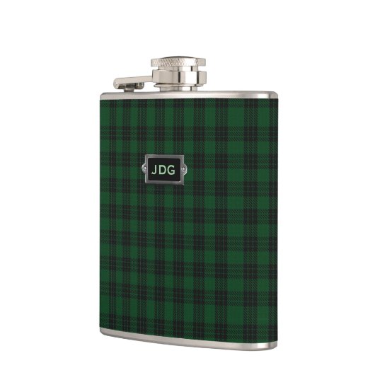 Monogramed Clan Graham Tartan Pset Flask Heupfles (Links)