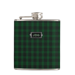 Monogramed Clan Graham Tartan Pset Flask Heupfles
