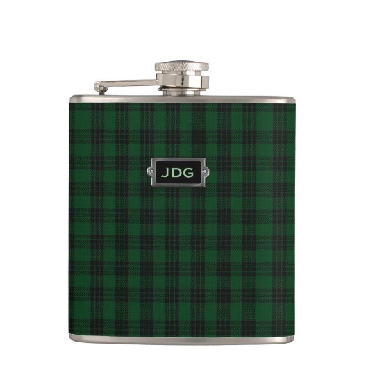Monogramed Clan Graham Tartan Pset Flask Heupfles (Voorkant)