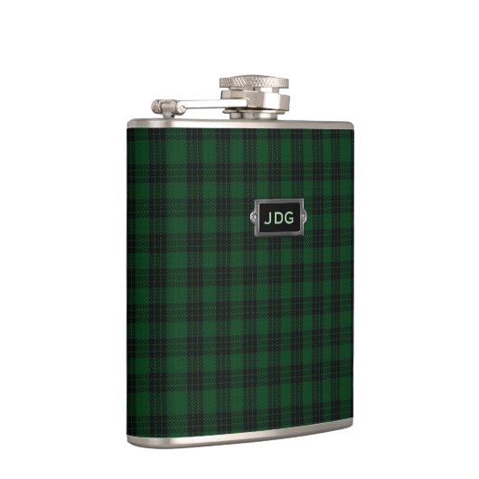 Monogramed Clan Graham Tartan Pset Flask Heupfles (Rechts)