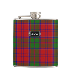Monogramed Clan Grant Tartan Pset Flask Heupfles