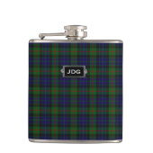 Monogramed Clan Gunn Tartan Pset Flask Heupfles (Voorkant)