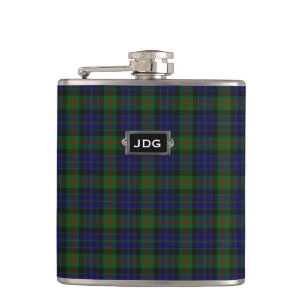 Monogramed Clan Gunn Tartan Pset Flask Heupfles