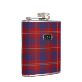 Monogramed Clan Hamilton Tartan Pset Flask Heupfles (Rechts)