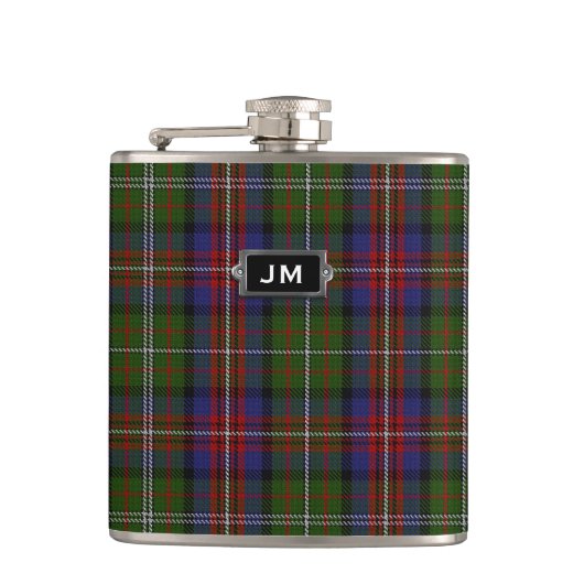 Monogramed Clan Hargis Tartan Pset Flask Heupfles (Voorkant)