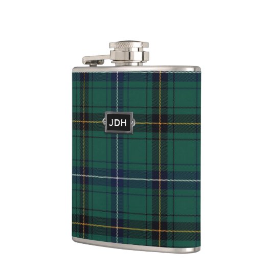 Monogramed Clan Henderson Tartan Pset Flask Heupfles (Links)