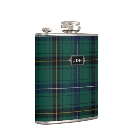 Monogramed Clan Henderson Tartan Pset Flask Heupfles (Rechts)