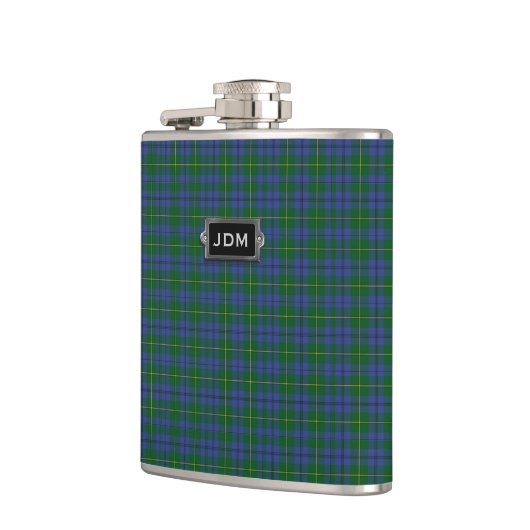 Monogramed Clan Johnston Tartan Pset Flask Heupfles (Links)