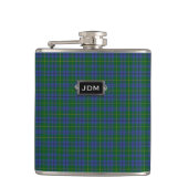Monogramed Clan Johnston Tartan Pset Flask Heupfles (Voorkant)