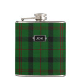 Monogramed Clan Kincaid Tartan Pset Flask Heupfles (Voorkant)