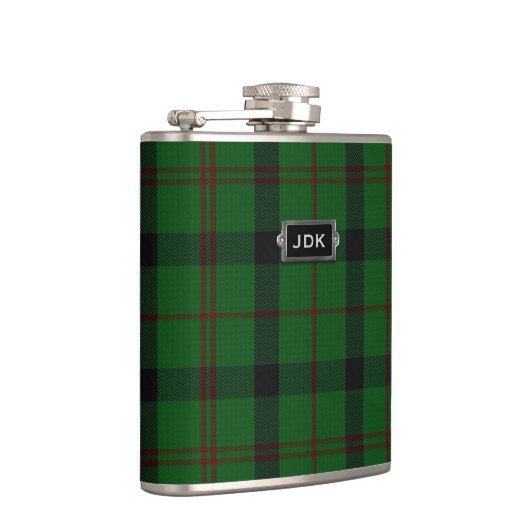 Monogramed Clan Kincaid Tartan Pset Flask Heupfles (Rechts)