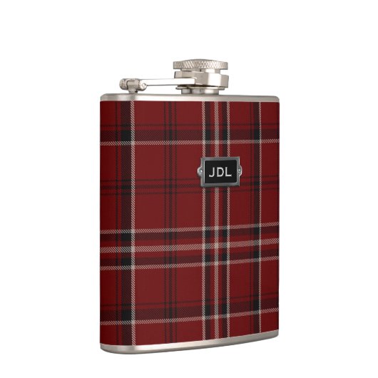 Monogramed Clan Lougheed Tartan Plaid Flask Heupfles (Rechts)