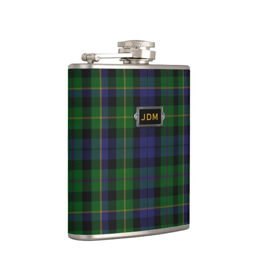Monogramed Clan MacBride Tartan Pset Flask Heupfles (Rechts)