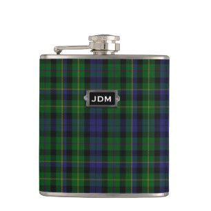 Monogramed Clan MacBride Tartan Pset Flask Heupfles