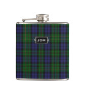 Monogramed Clan MacEwen Tartan Pset Flask Heupfles (Voorkant)