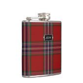 Monogramed Clan MacFarlane Tartan Pset Flask Heupfles (Rechts)