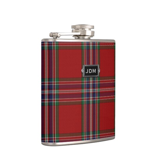 Monogramed Clan MacFarlane Tartan Pset Flask Heupfles (Rechts)
