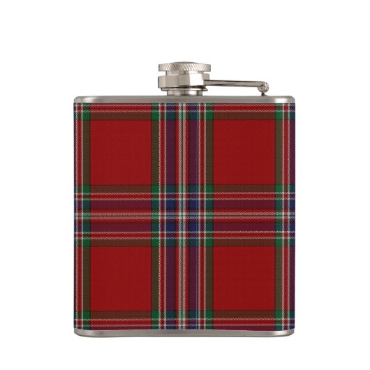 Monogramed Clan MacFarlane Tartan Pset Flask Heupfles (Achterkant)