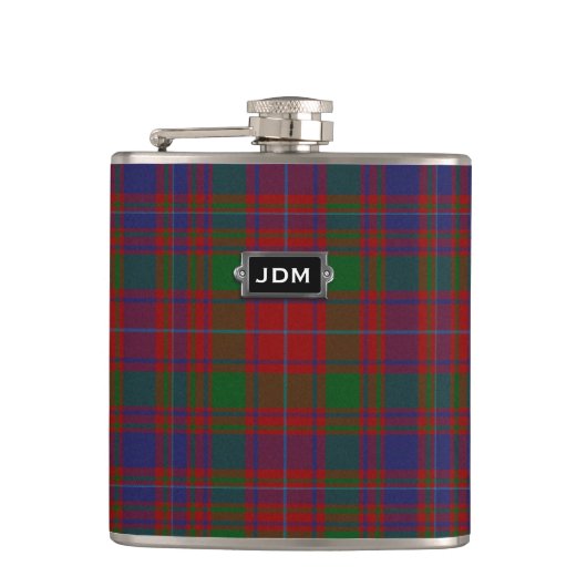 Monogramed Clan MacIntyre Tartan Spelfles Heupfles (Voorkant)
