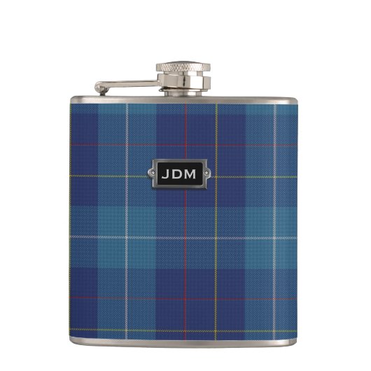 Monogramed Clan MacKerrell Tartan Pset Flask Heupfles (Voorkant)