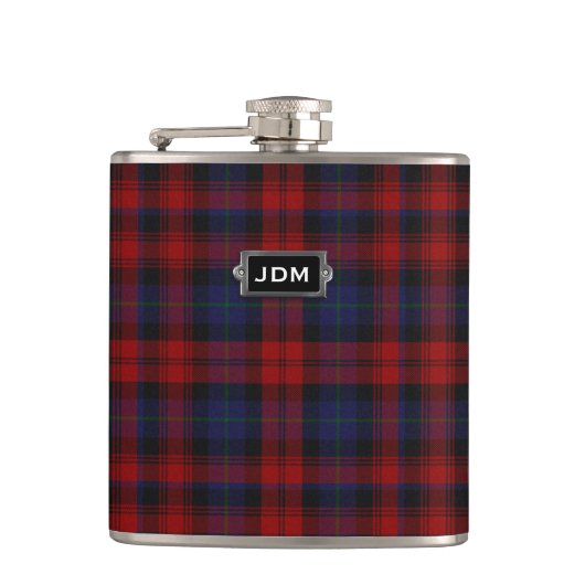 Monogramed Clan MacLachlan Tartan Pset Flask Heupfles (Voorkant)