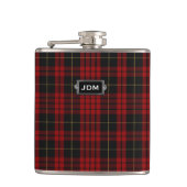Monogramed Clan MacQueen Tartan Pset Flask Heupfles (Voorkant)