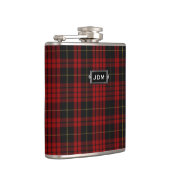 Monogramed Clan MacQueen Tartan Pset Flask Heupfles (Rechts)