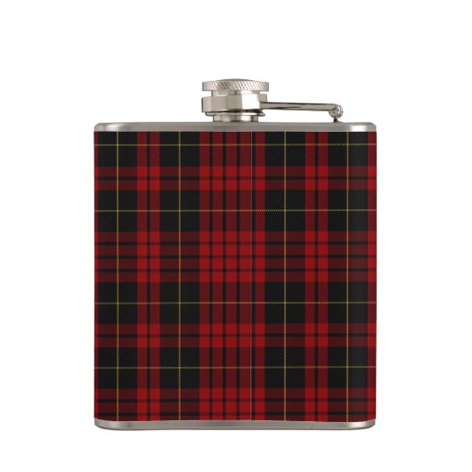 Monogramed Clan MacQueen Tartan Pset Flask Heupfles (Achterkant)