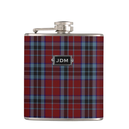Monogramed Clan MacTavish Tartan Spelfles Heupfles (Voorkant)