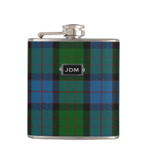 Monogramed Clan MacWilliam Tartan Pset Flask
