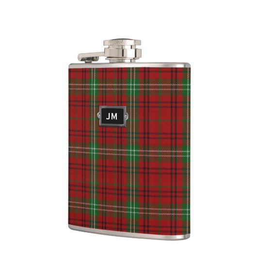 Monogramed Clan Morrison Tartan Plaid Flask Heupfles (Links)