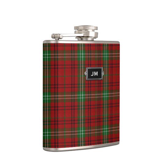 Monogramed Clan Morrison Tartan Plaid Flask Heupfles (Rechts)