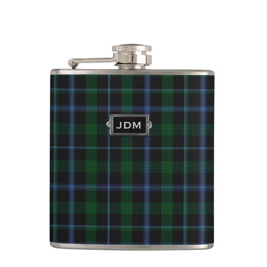 Monogramed Clan Murray Tartan Pset Flask Heupfles (Voorkant)