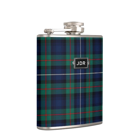 Monogramed Clan Robertson Tartan Pset Flask Heupfles (Rechts)