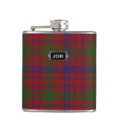 Monogramed Clan Ross Tartan Pset Flask Heupfles (Voorkant)