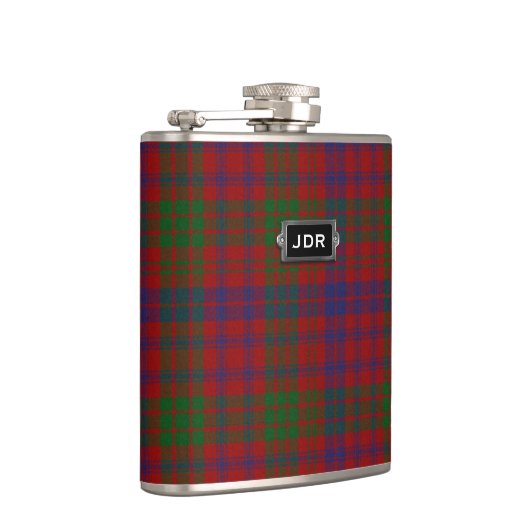 Monogramed Clan Ross Tartan Pset Flask Heupfles (Rechts)