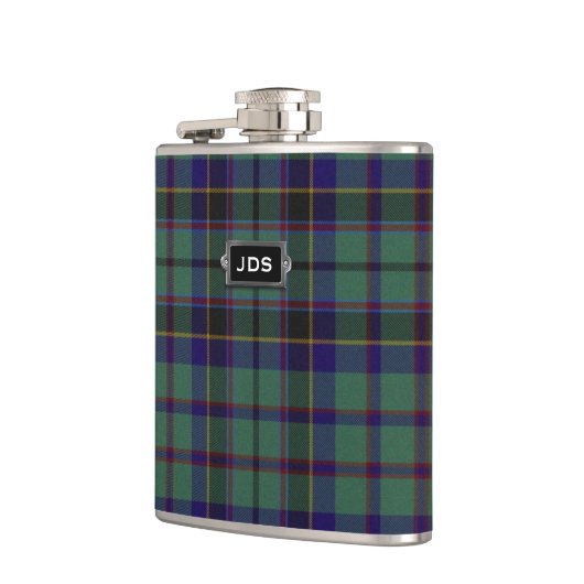 Monogramed Clan Stephenson Tartan Pset Flask Heupfles (Links)