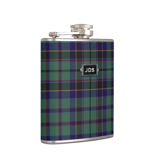 Monogramed Clan Stephenson Tartan Pset Flask Heupfles (Rechts)