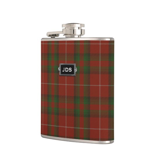 Monogramed Clan Stuart of Brute Tartan Pset Flask Heupfles (Links)