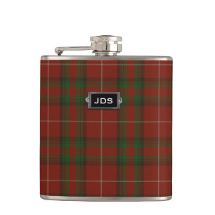 Monogramed Clan Stuart of Brute Tartan Pset Flask Heupfles