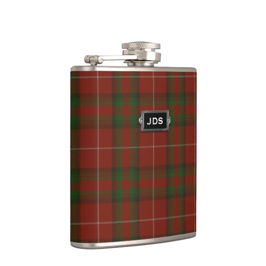 Monogramed Clan Stuart of Brute Tartan Pset Flask Heupfles (Rechts)