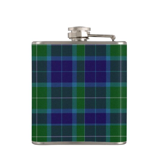 Monogramed Clan Wallace Tartan Pset Flask Heupfles (Achterkant)