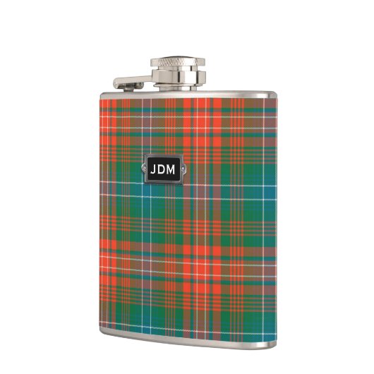 Monogramed Clan Wilson Tartan Plaid Flask Heupfles (Links)