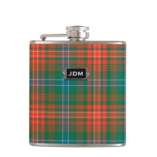 Monogramed Clan Wilson Tartan Plaid Flask Heupfles (Voorkant)