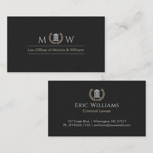 Monogramed Courthouse Visitekaartje (Voorkant / Achterkant)