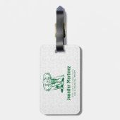 Monogramed Cute Hunter Green Elephant Line Drawing Bagagelabel (Achterkant verticaal)