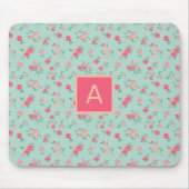 Monogramed Dainty Pink Tiny Flowers Muismat (Voorkant)